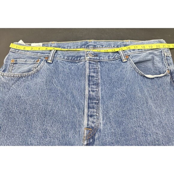Levi's 501 Men’s Blue Denim Jeans Size 42x30 Button Fly Medium Wash - Picture 9 of 11